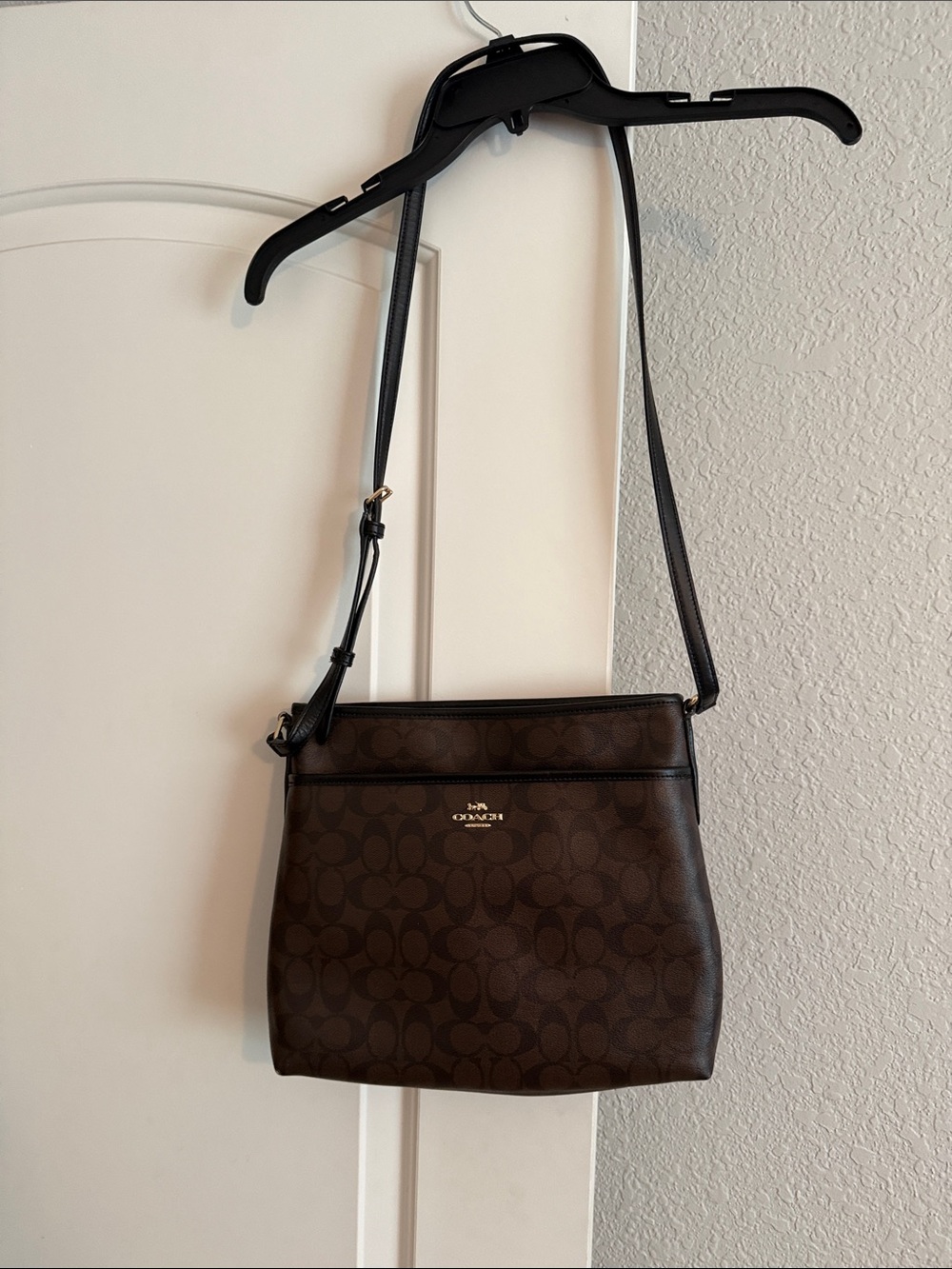 Coach Dark Brown Signature Crossbody Bag